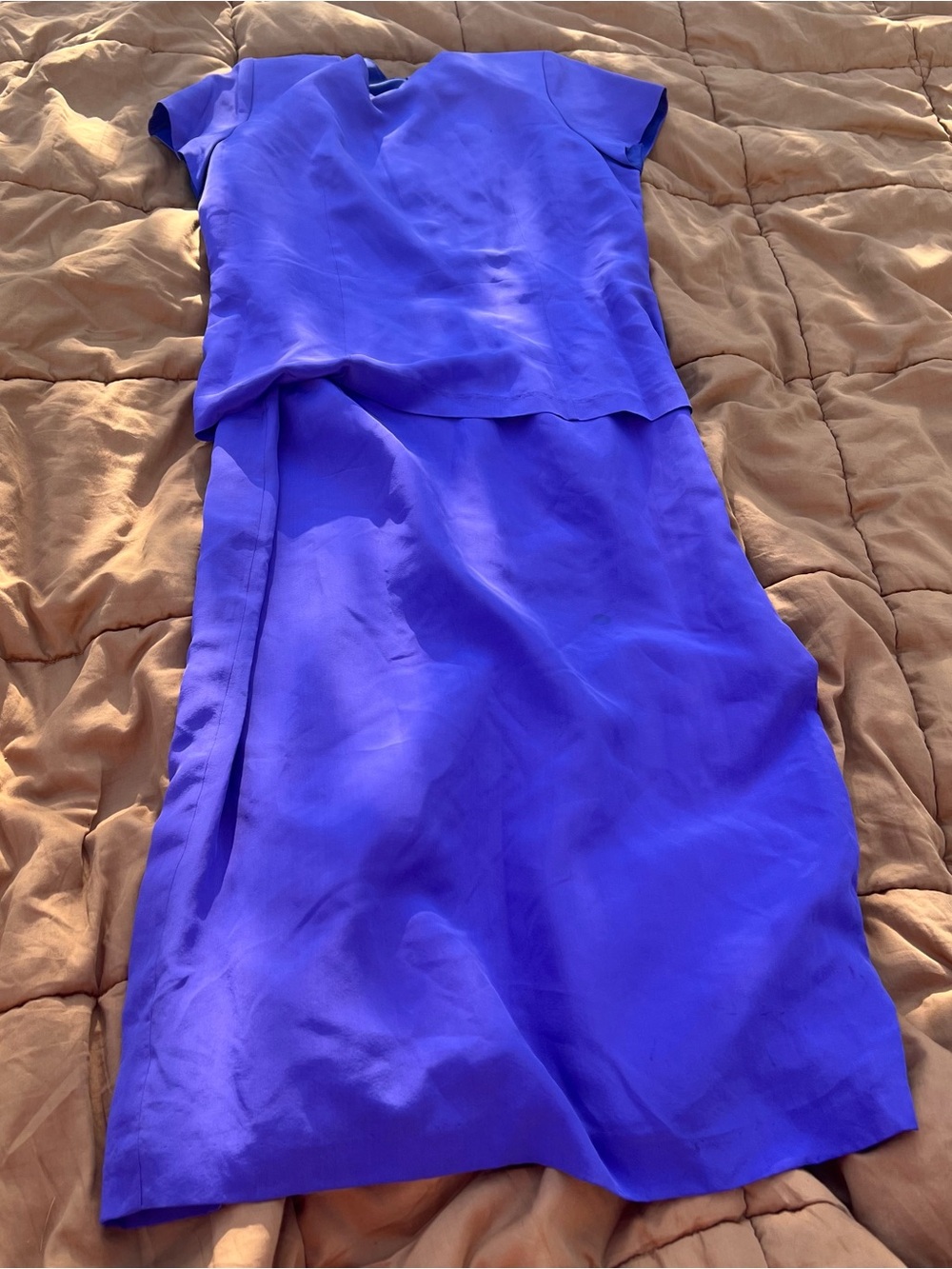 Vtg Positive Attitude Purple Silk Boxy Midi Dress Has Spots See Photos Size 12P